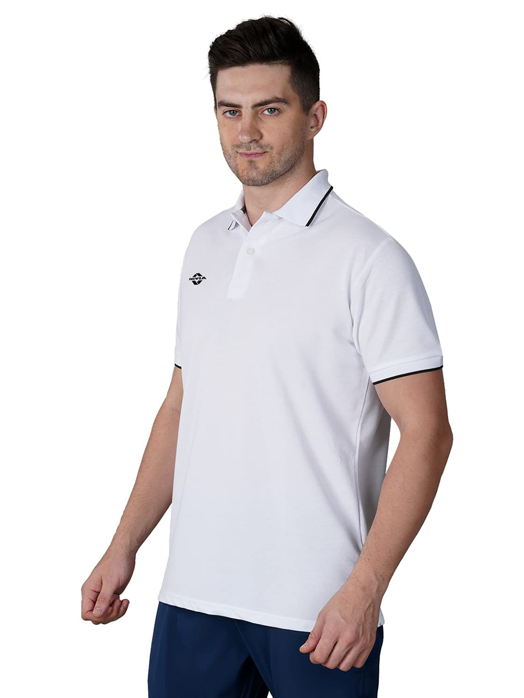 Nivia Nivia Ray Polo - 17 Pique T-Shirt - WHITE (3)