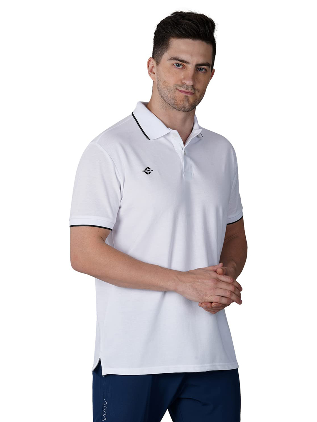 Nivia Nivia Ray Polo - 17 Pique T-Shirt - WHITE (4)