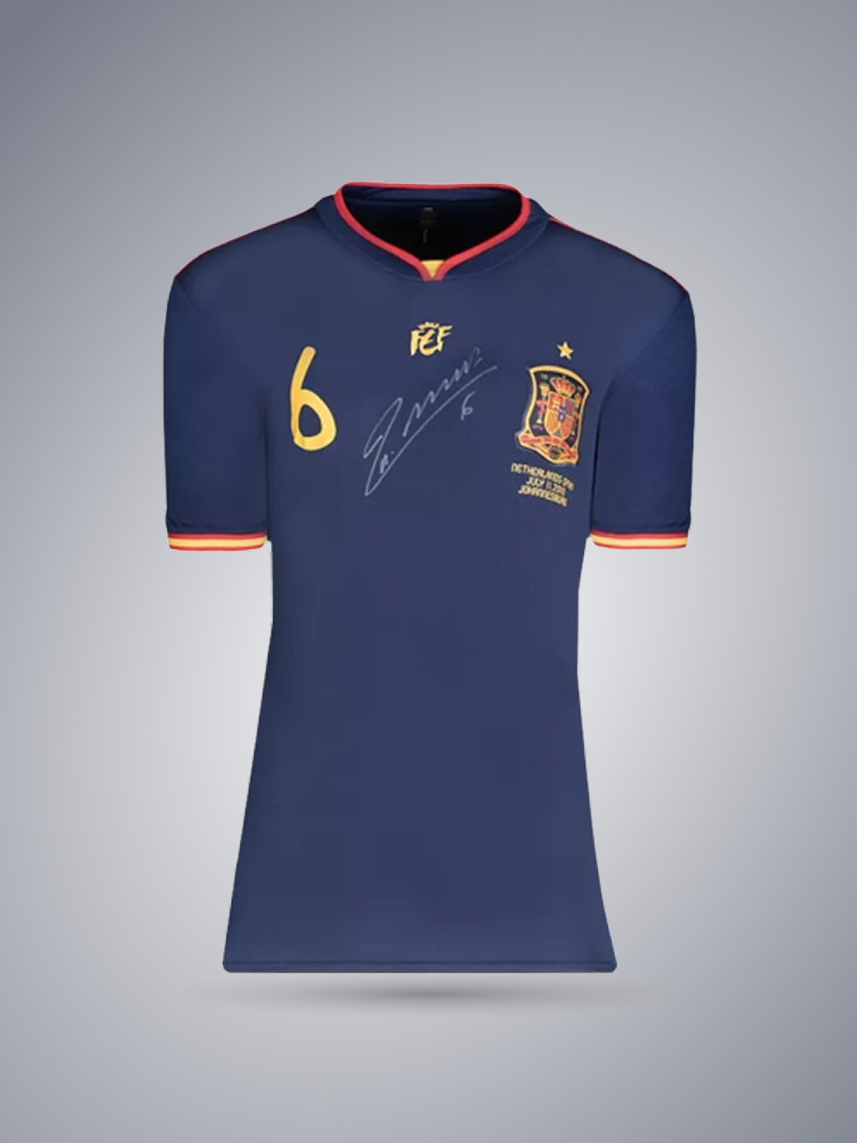 Andres Iniesta Front Signed Spain 2010 Away Shirt: World Cup Edition (3)