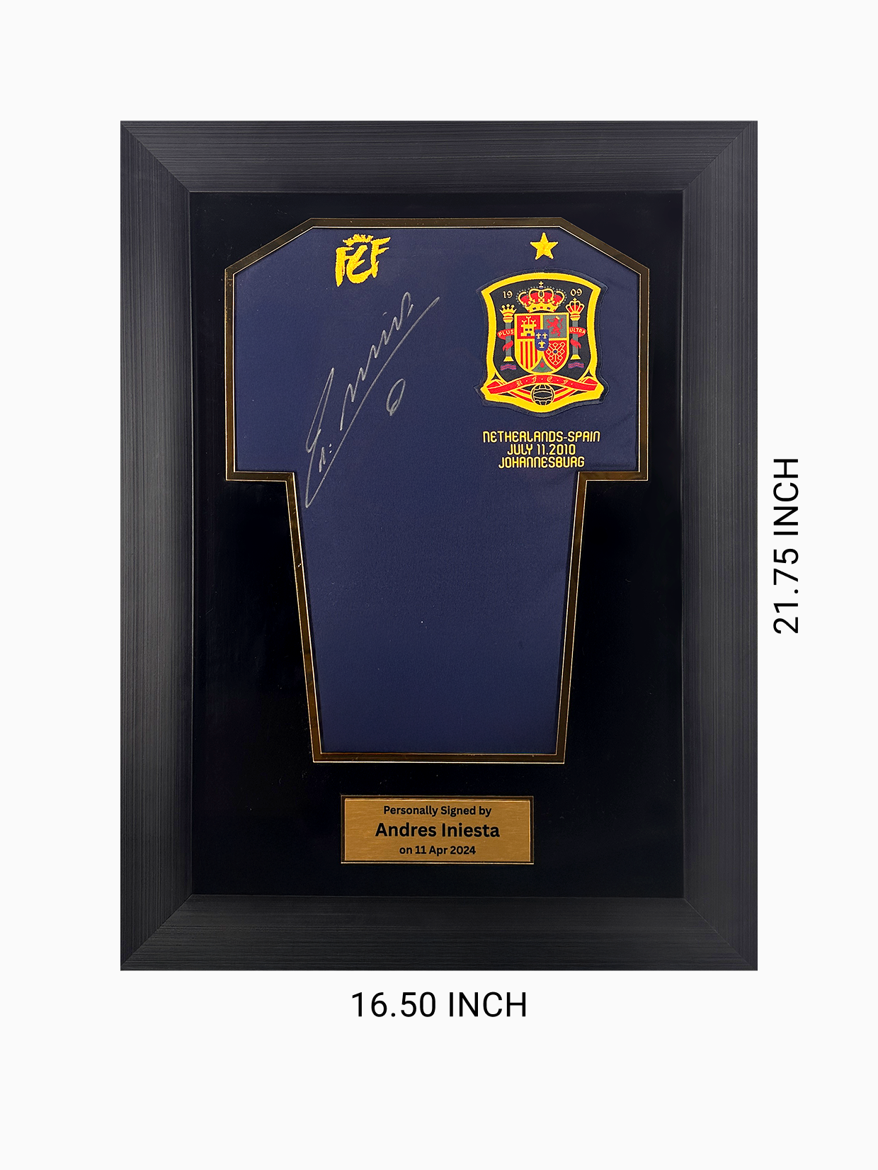 Andres Iniesta Front Signed Spain 2010 Away Shirt: World Cup Edition (5)