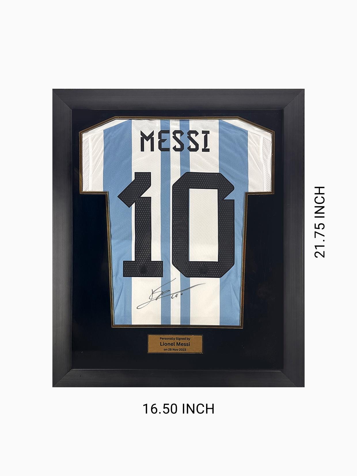 Lionel Messi Official 2022 FIFA World Cup Back Signed and Framed Argentina 2022 Home Shirt: Two Star Edition (6)
