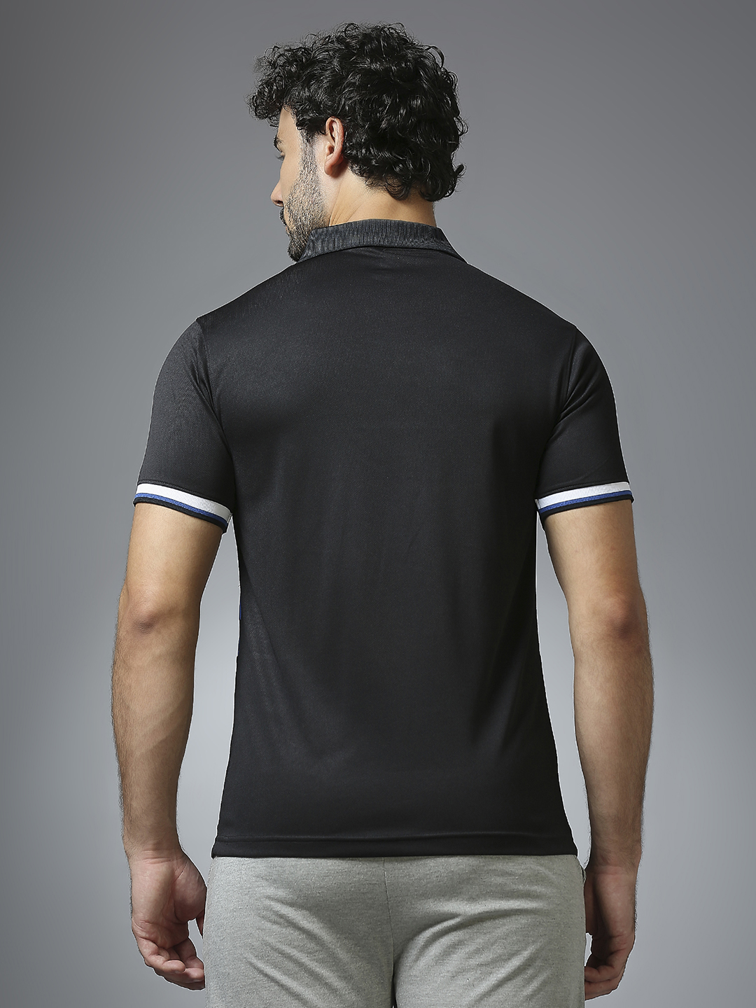 Paris Saint-Germain Men Black Half Sleeves Polo Collar Cut & Sew T-Shirt (4)