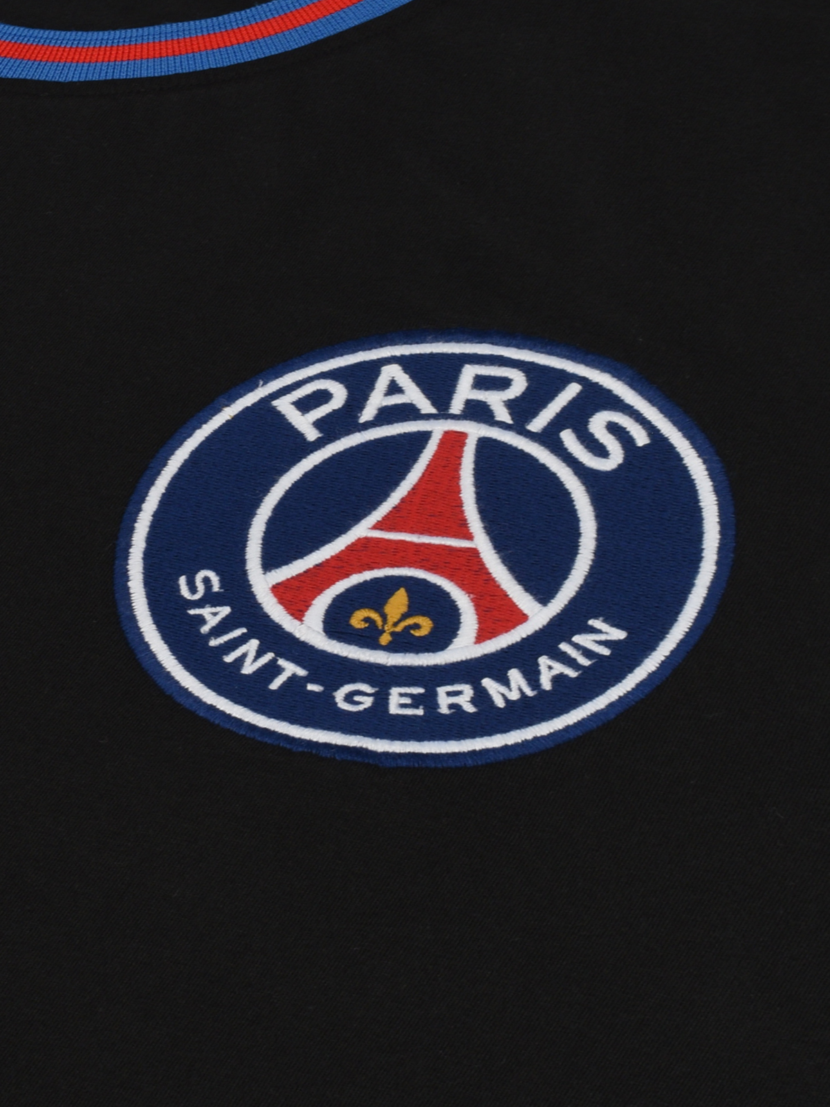 Paris Saint-Germain Men Black Half Sleeves Round Neck Oversized Classic Crest T-Shirts (3)