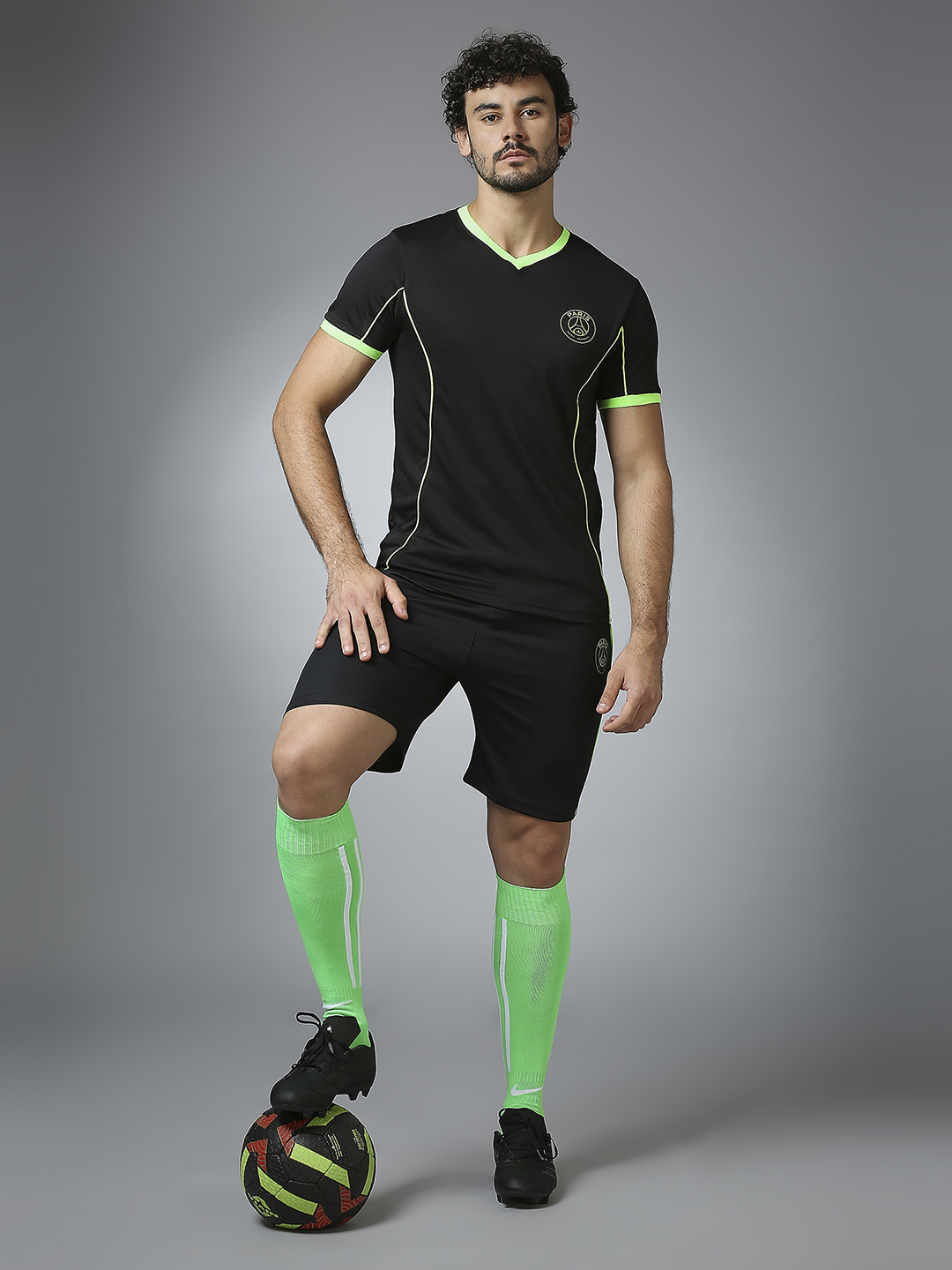 Paris Saint-Germain Men Black Printed Regular Fit Polyester Athleisure Shorts (6)