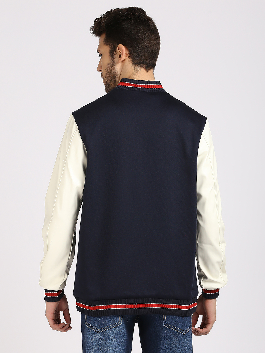 Paris Saint-Germain Paris Saint-Germain: Letterman Jacket - Navy (4)