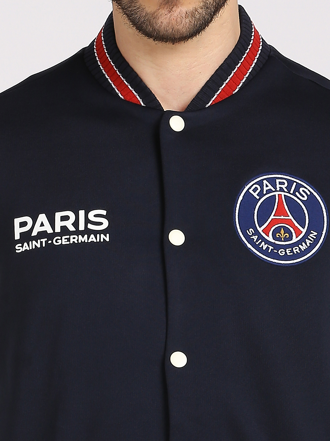 Paris Saint-Germain Paris Saint-Germain: Letterman Jacket - Navy (5)