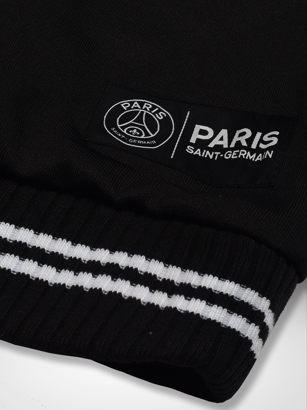 Paris Saint-Germain Men Black Typography Printed Full Sleeves Mandrin Collar Polyester Fleece Jacket (4)