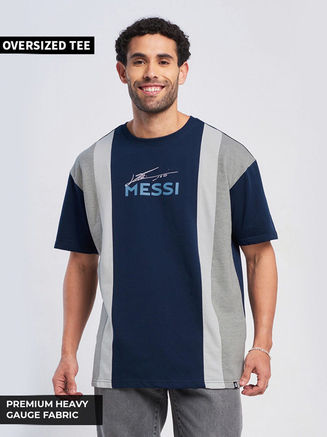Paris Saint-Germain Men Blue and Grey Printed Round Neck T-Shirts (1)