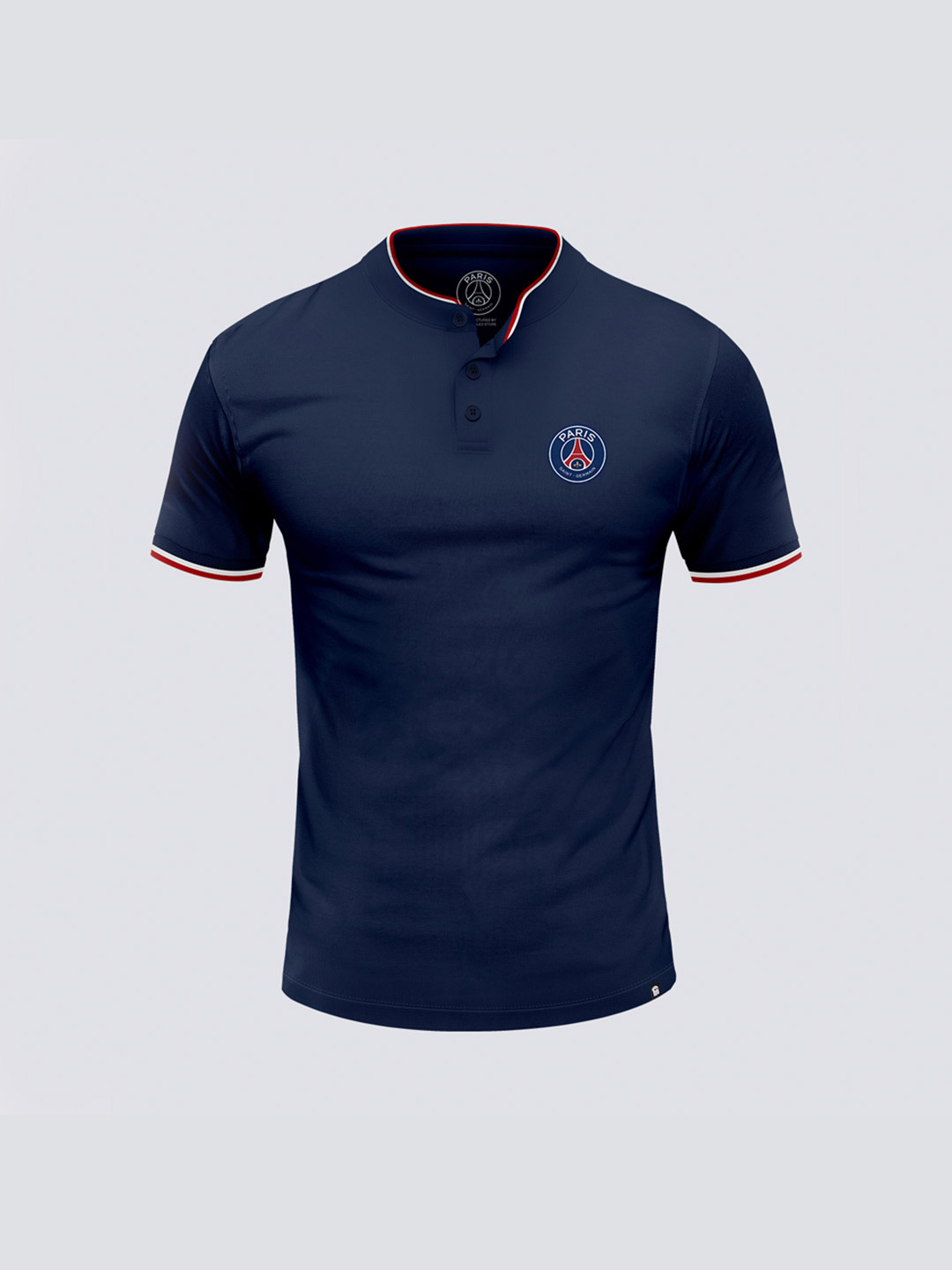 Paris Saint-Germain Men Dark Blue Printed Mandarin Collar T-Shirts (1)