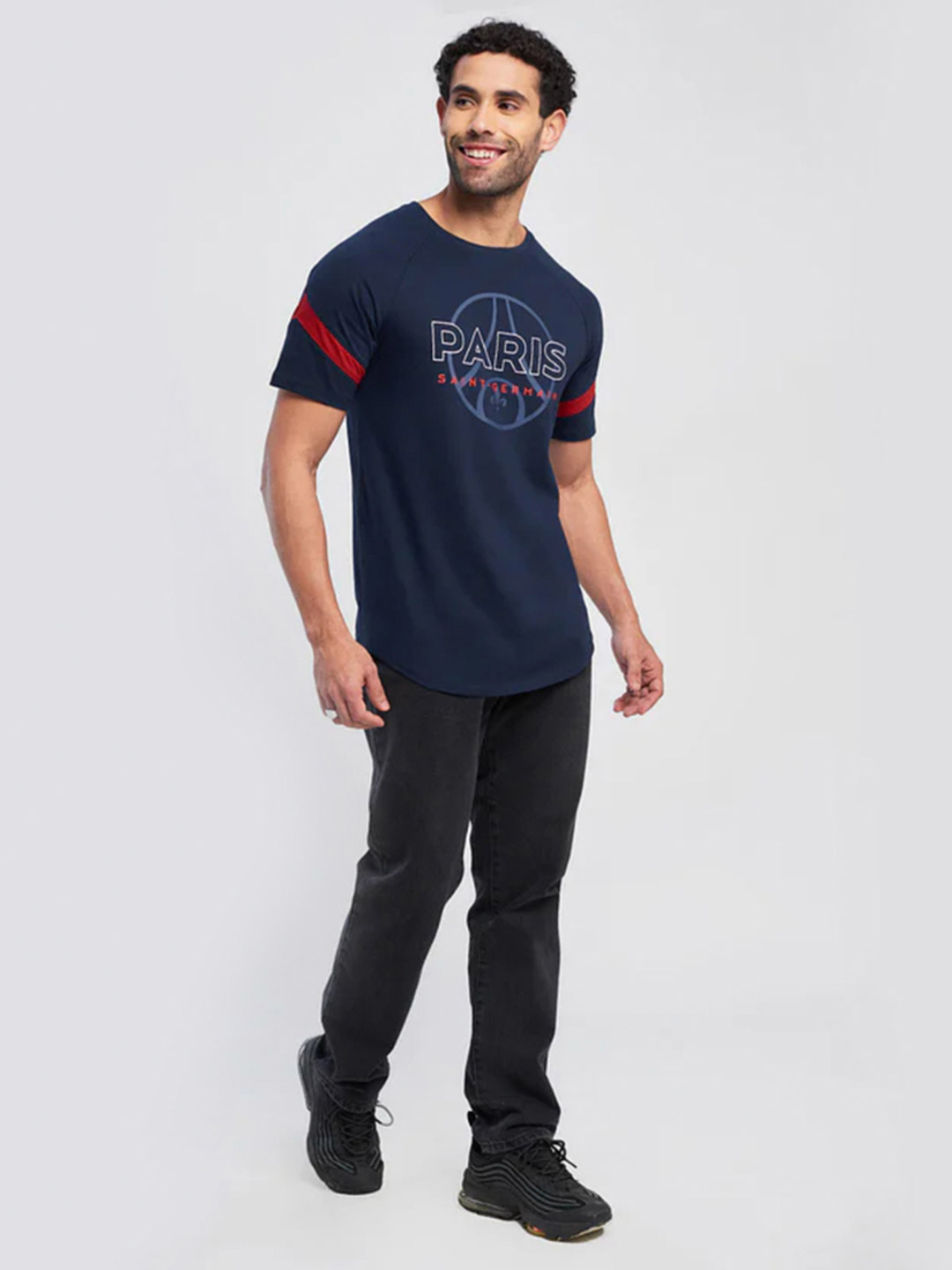 Paris Saint-Germain Men Dark Blue Printed Round Neck T-Shirts (2)
