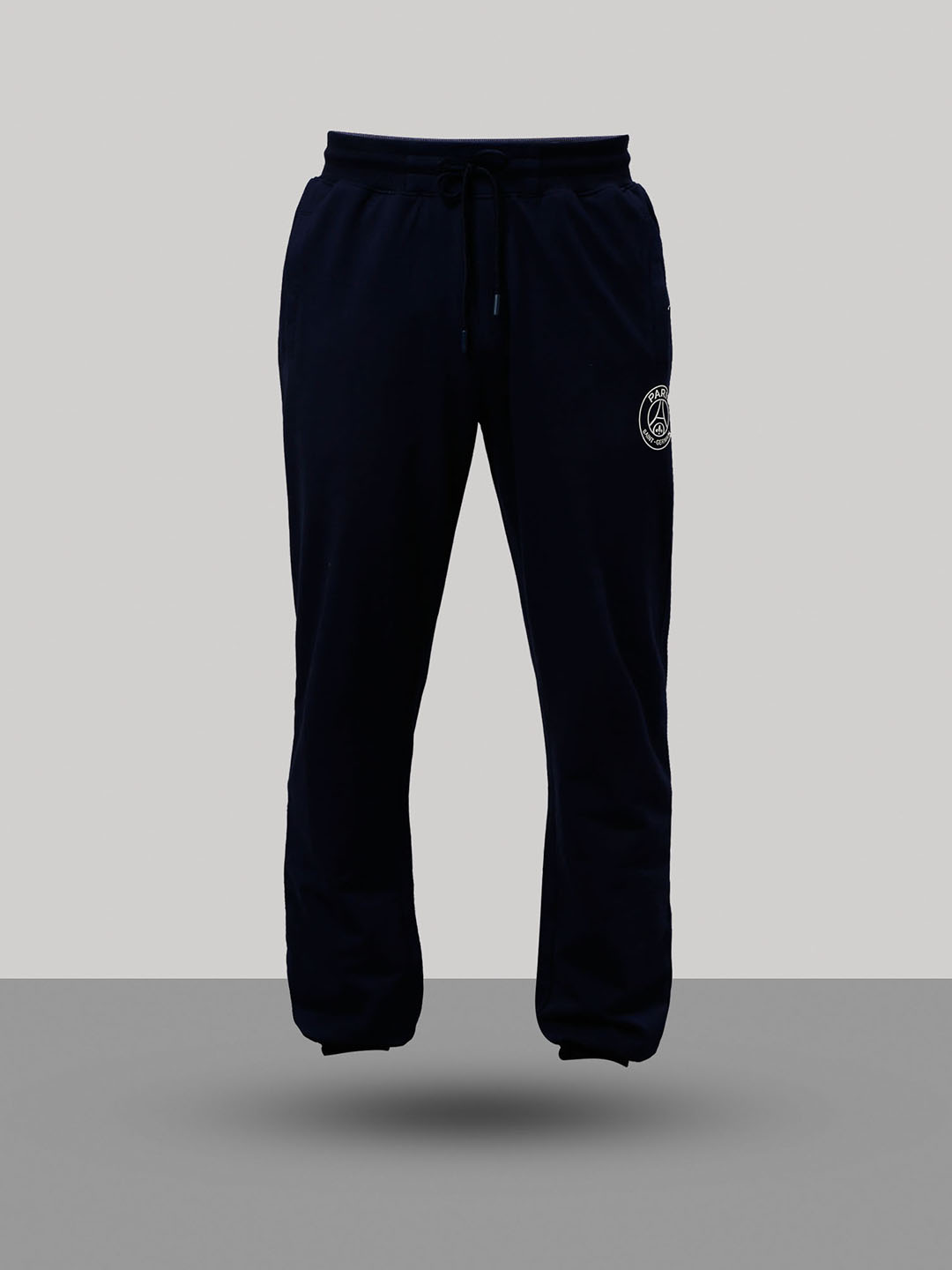 Paris Saint-Germain Men Navy Blue Logo Solid Mid-Rise Cotton Joggers (6)