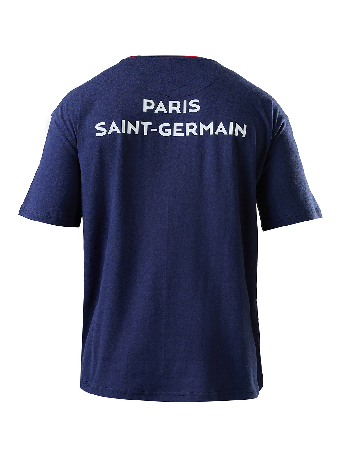 Paris Saint-Germain Men Navy Blue Logo Printed Half Sleeves Round Neck Oversized Cotton T-Shirt (7)