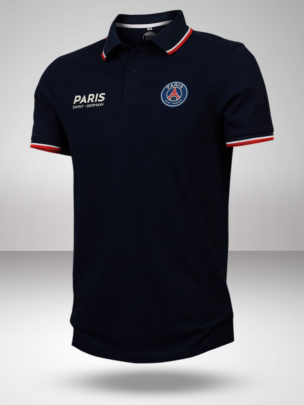 Paris Saint-Germain Men Navy Blue Printed Classic Polo T-Shirt (1)