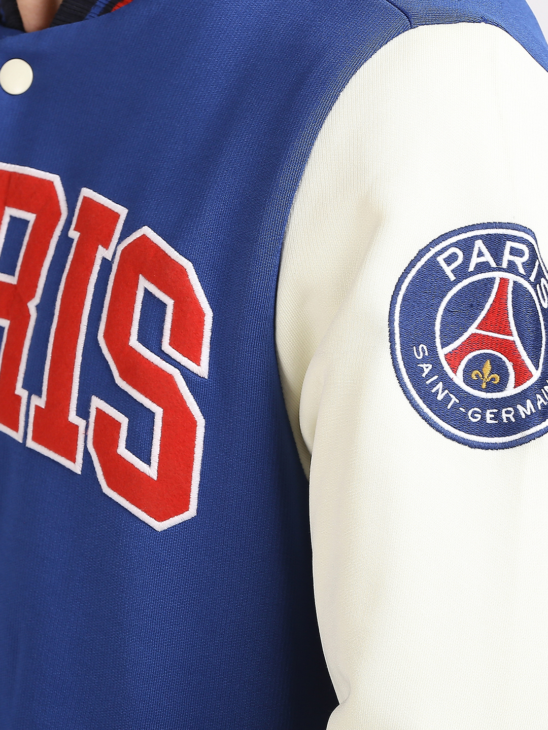 Paris Saint-Germain Men Navy Blue Printed Long Sleeves Letterman Jacket (8)