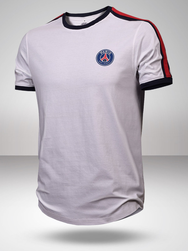 Paris Saint-Germain Men White Colourblocked Round Neck T-Shirts (1)
