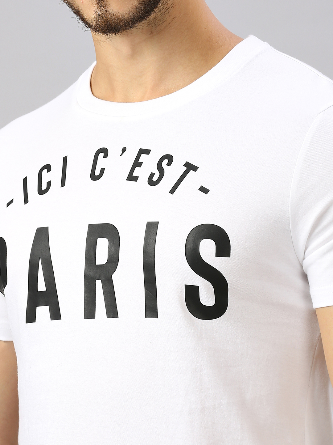 Paris Saint-Germain Men White Printed Round Neck Half Sleeves Cotton T-Shirt (9)