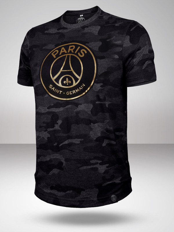 Paris Saint-Germain Paris Saint-Germain: Camo Gold Foil T-Shirt - Anthra Melange (1)