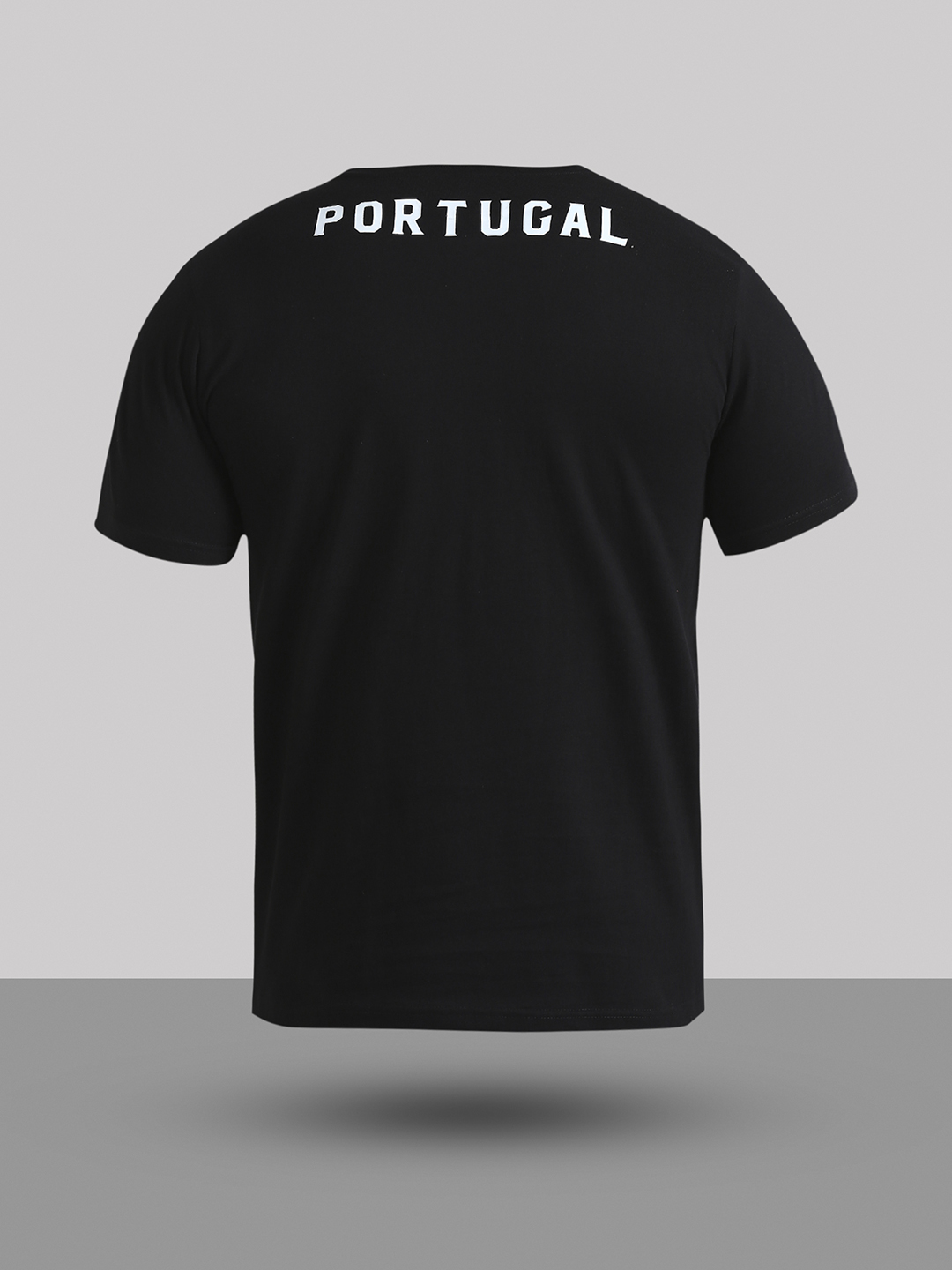 Portugal Men Black Printed Round Neck Cotton T-shirt (10)
