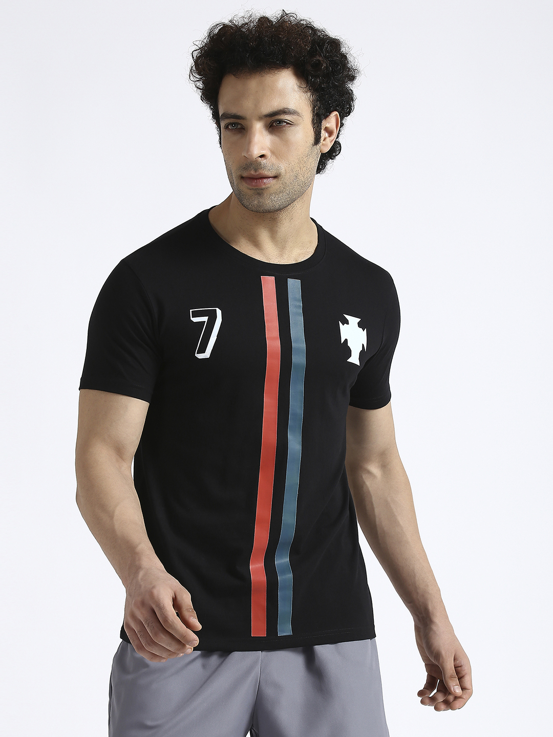 Portugal Men Black Printed Round Neck Cotton T-shirt (3)