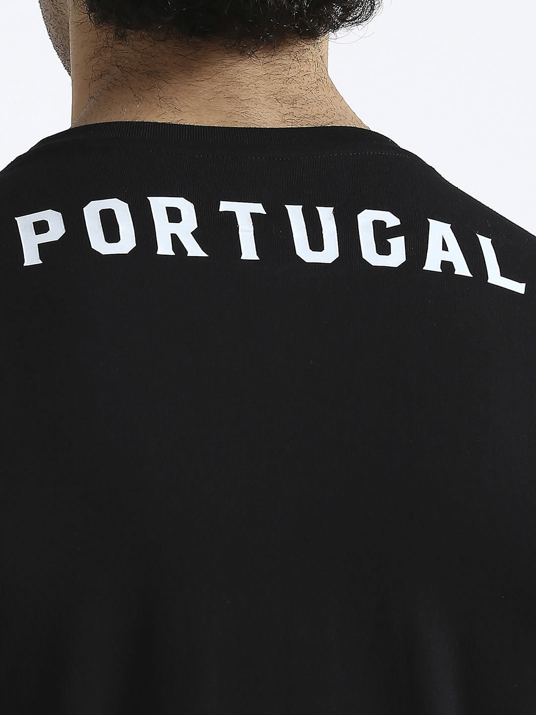 Portugal Men Black Printed Round Neck Cotton T-shirt (8)