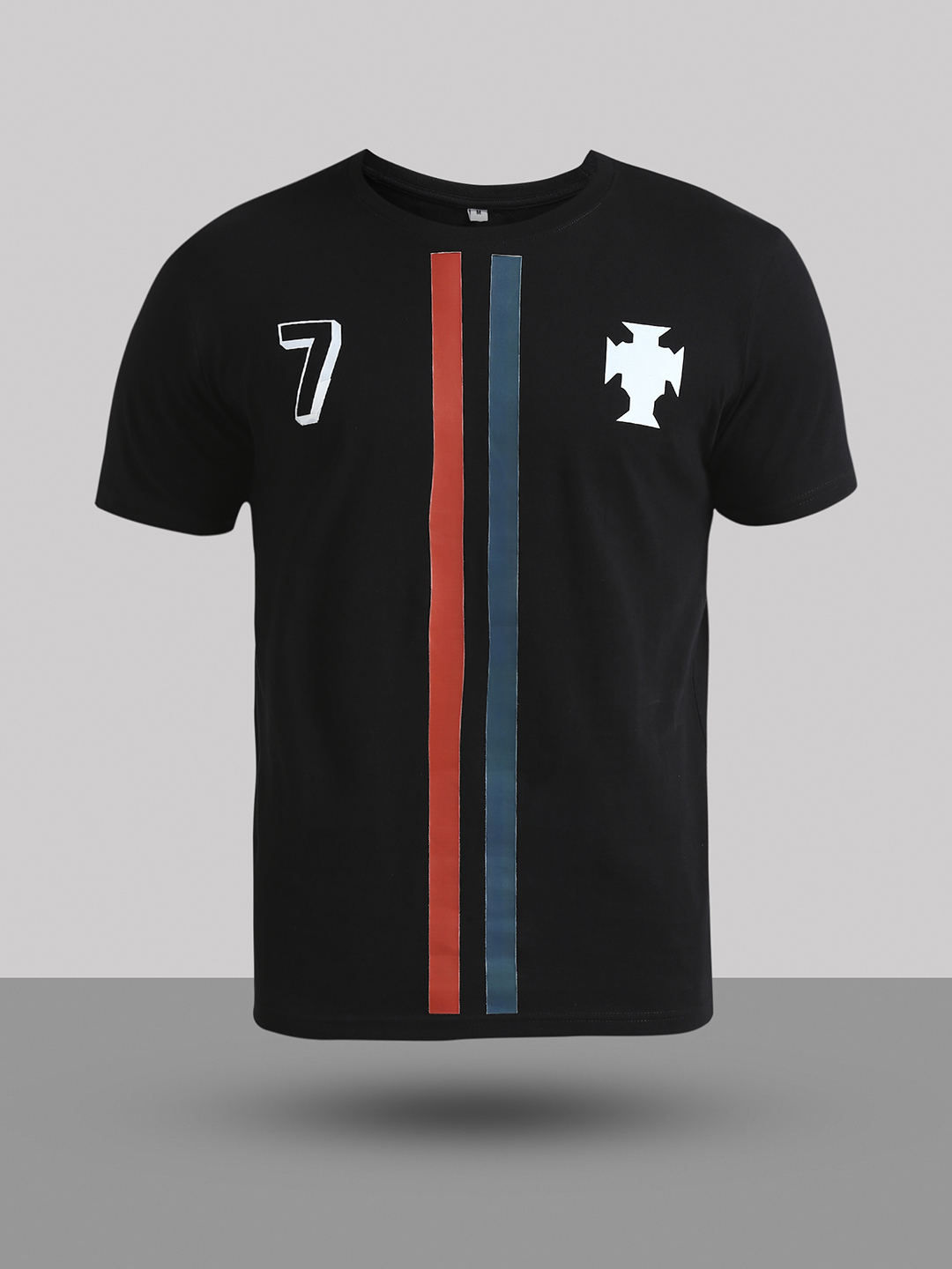 Portugal Men Black Printed Round Neck Cotton T-shirt (9)
