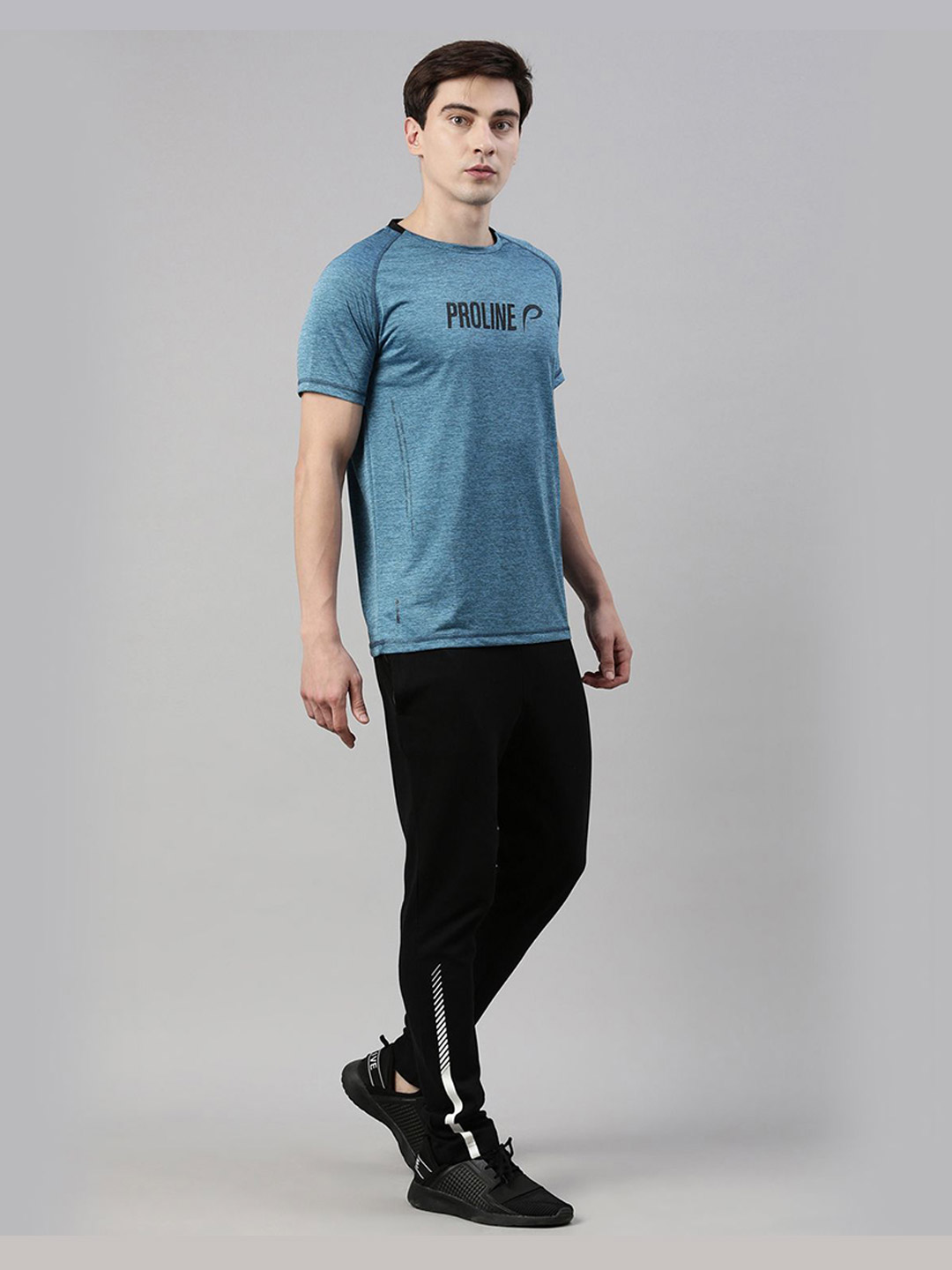 Proline Men Black Solid Regular Fit Cotton Track Pant (1)
