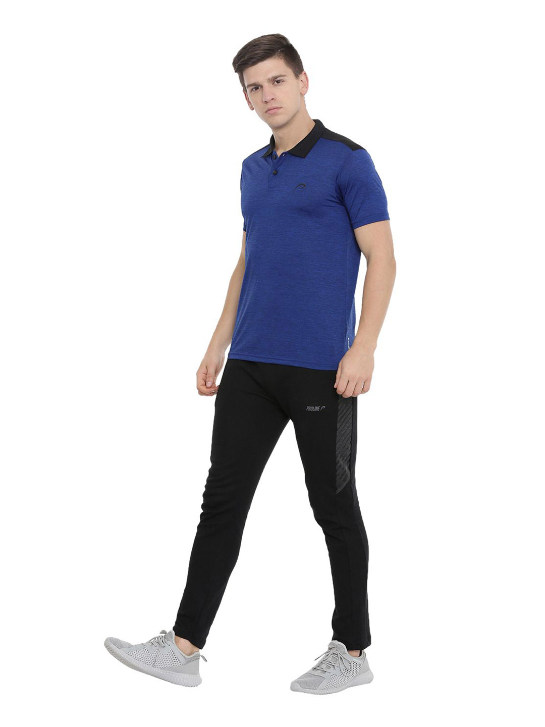 Proline Men Blue Solid Polo Collar Polyester T-Shirt (5)