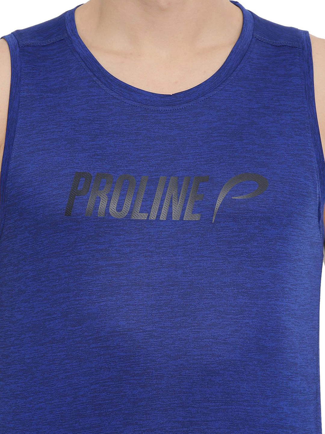 Proline Men Blue Solid Round Neck Polyester T-Shirt (6)