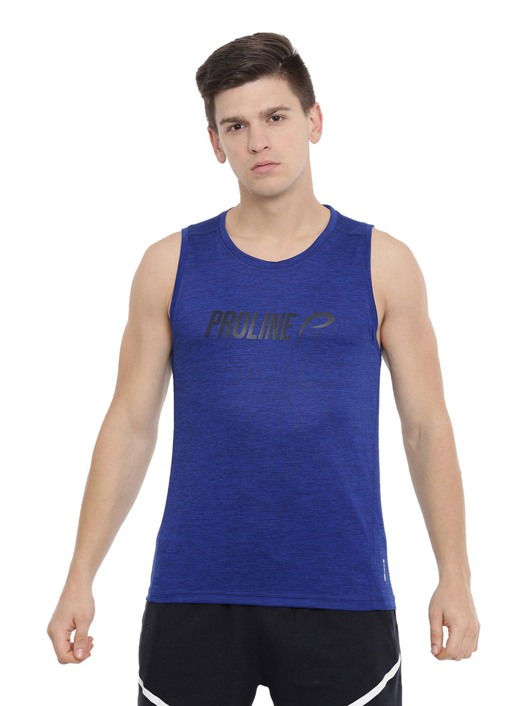 Proline Men Blue Solid Round Neck Polyester T-Shirt (3)