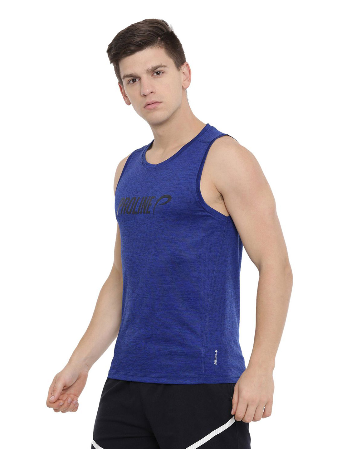 Proline Men Blue Solid Round Neck Polyester T-Shirt (4)