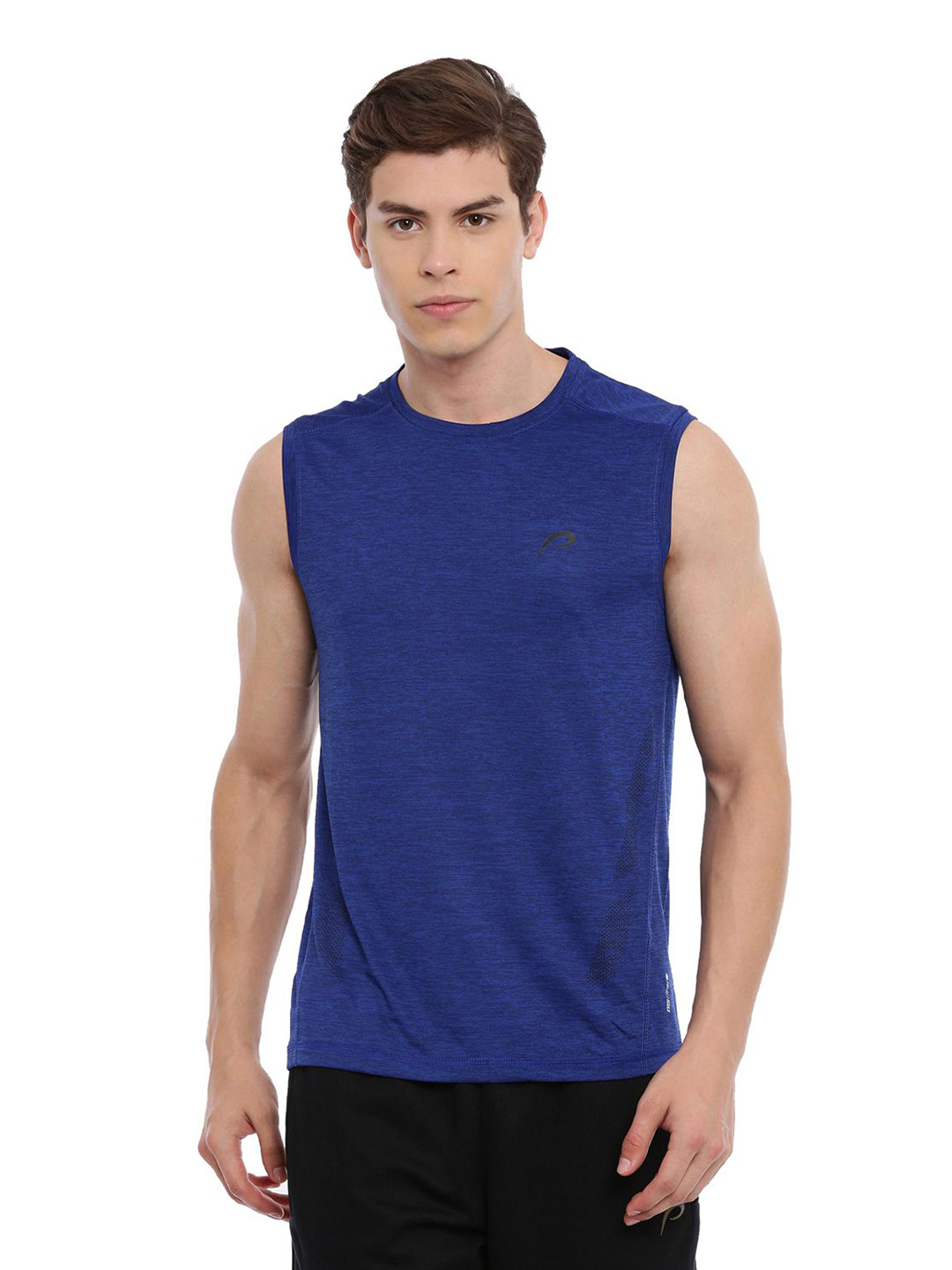 Proline Men Blue Solid Round Neck Polyester T-Shirt (1)