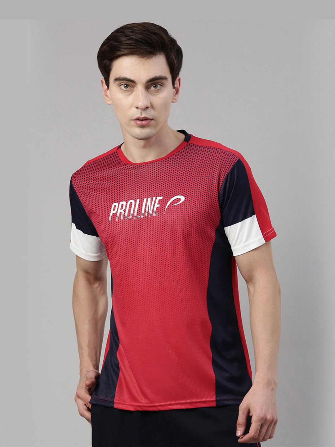 Proline Men Red Graphic Printed Round Neck Polyester T-Shirt (1)