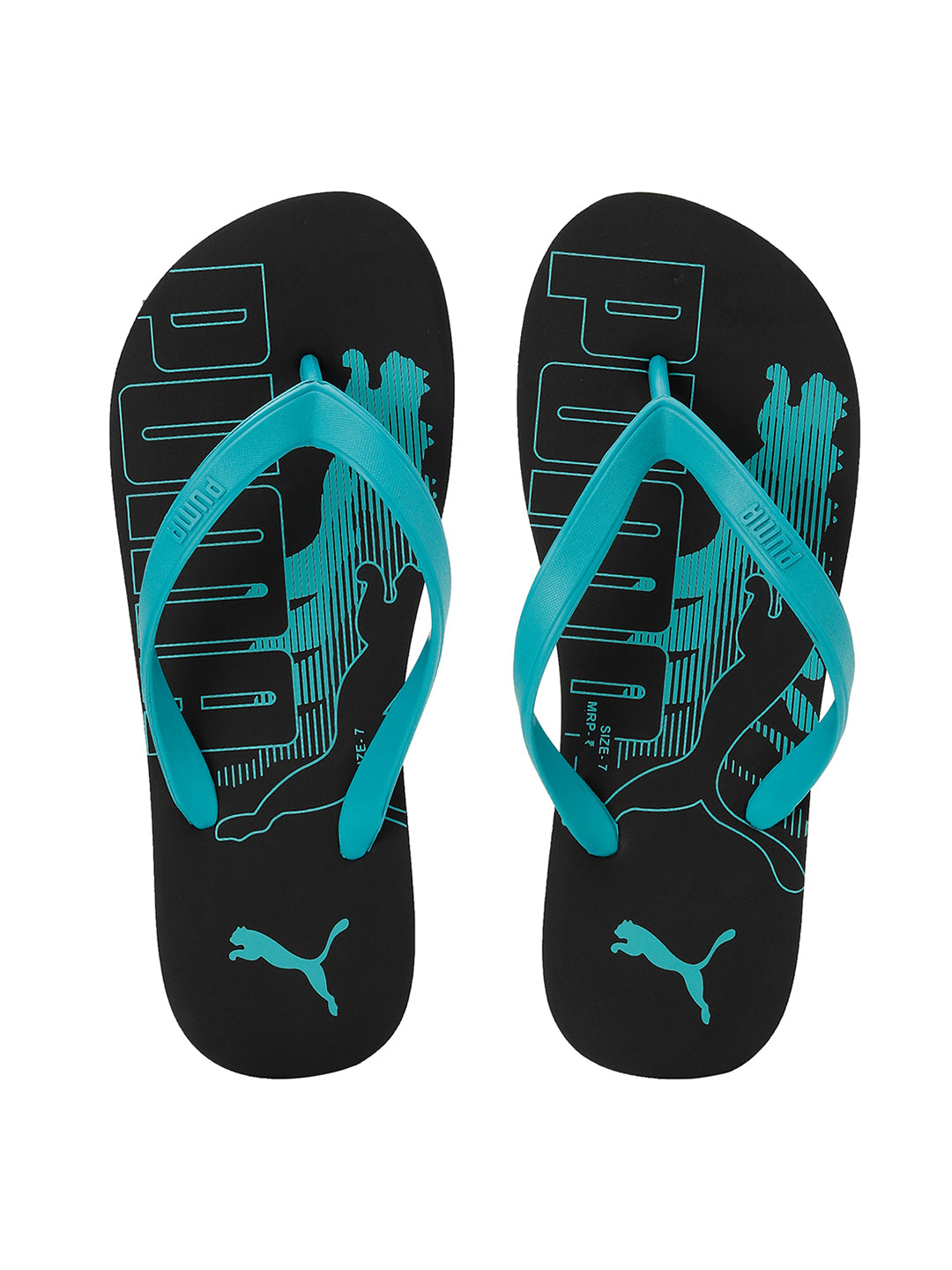Puma Men Black and Blue Leon V2 Flip Flops (6)