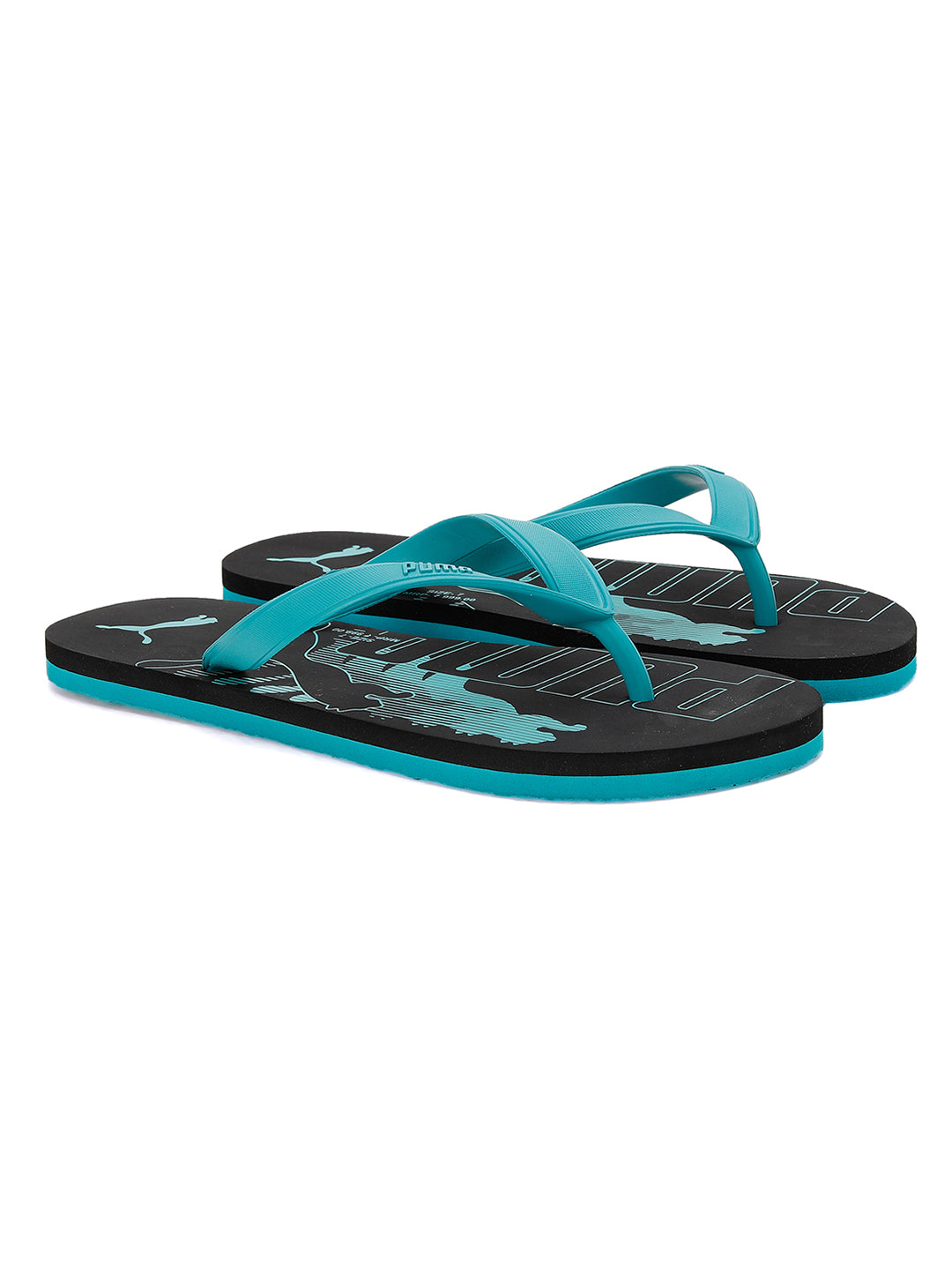 Puma Men Black and Blue Leon V2 Flip Flops (2)