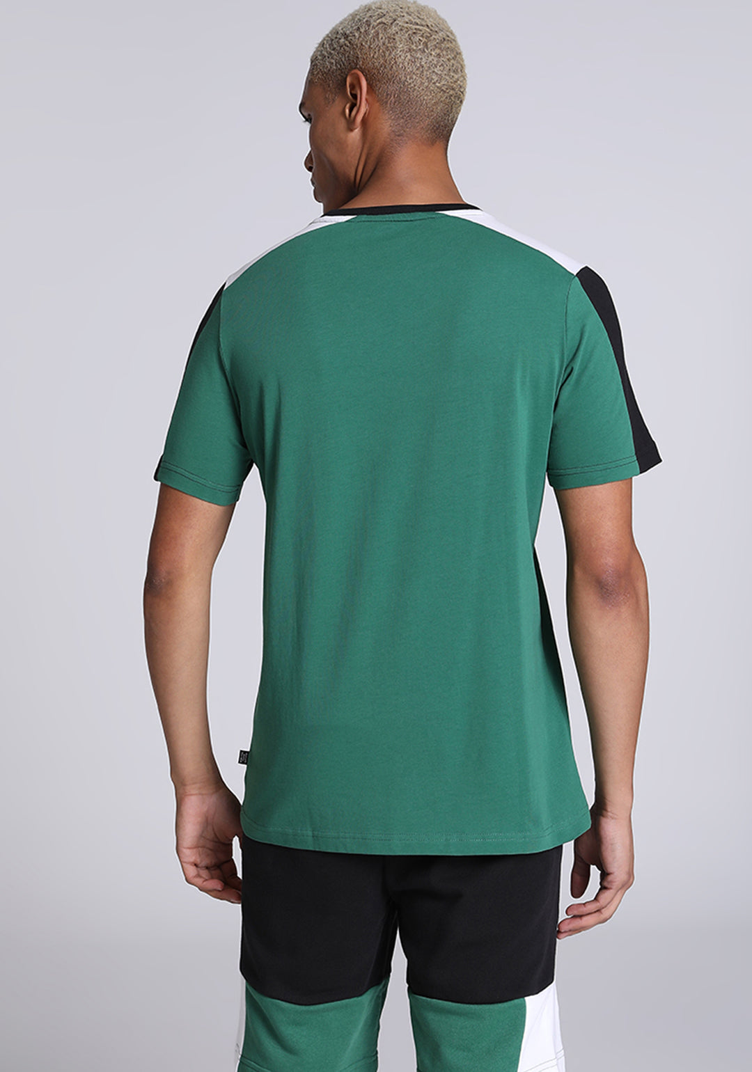 Puma Men Black and Green ESS+ Block T-Shirt (2)