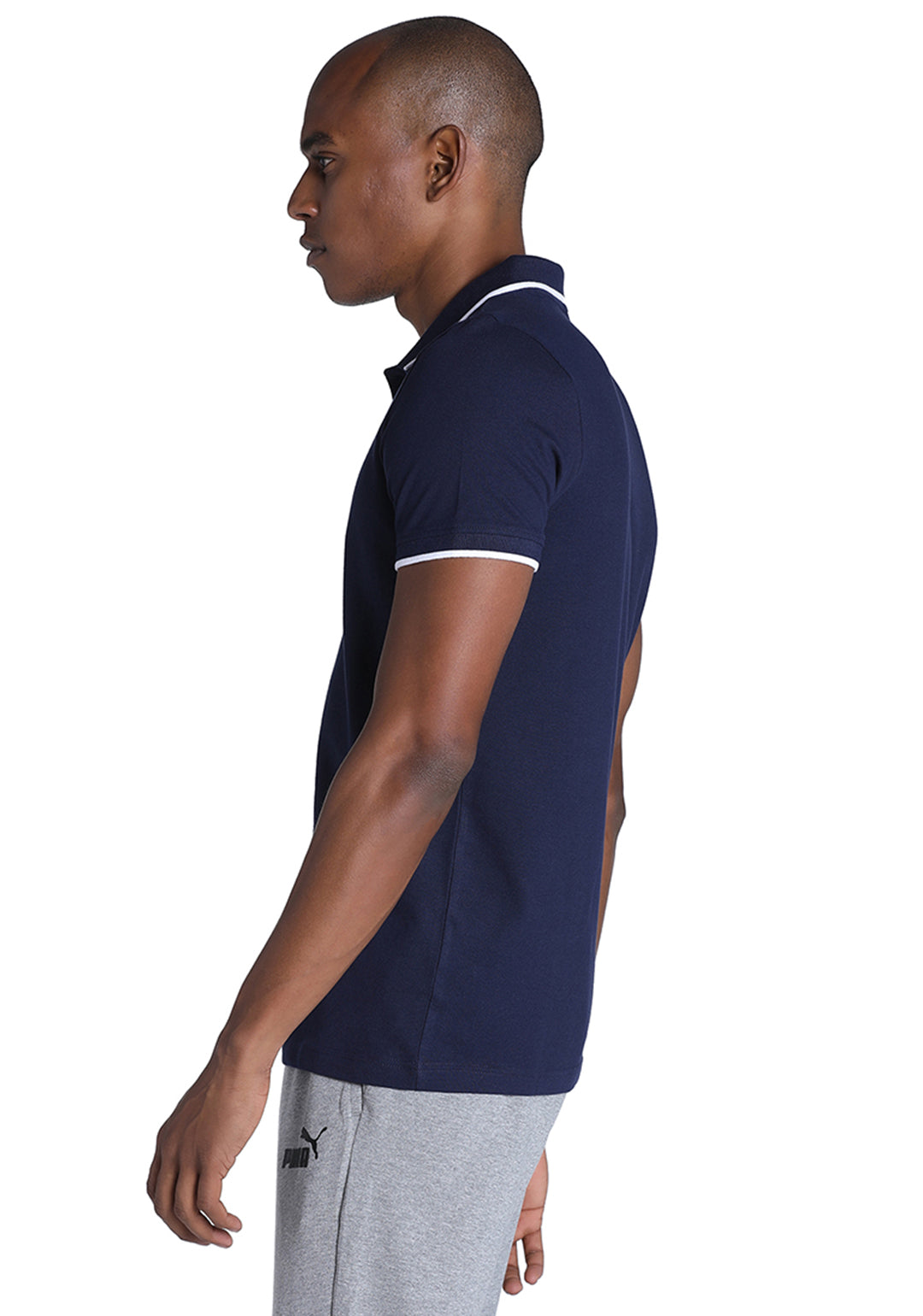 Puma Men Black and White Collar Tipping Polo (2)