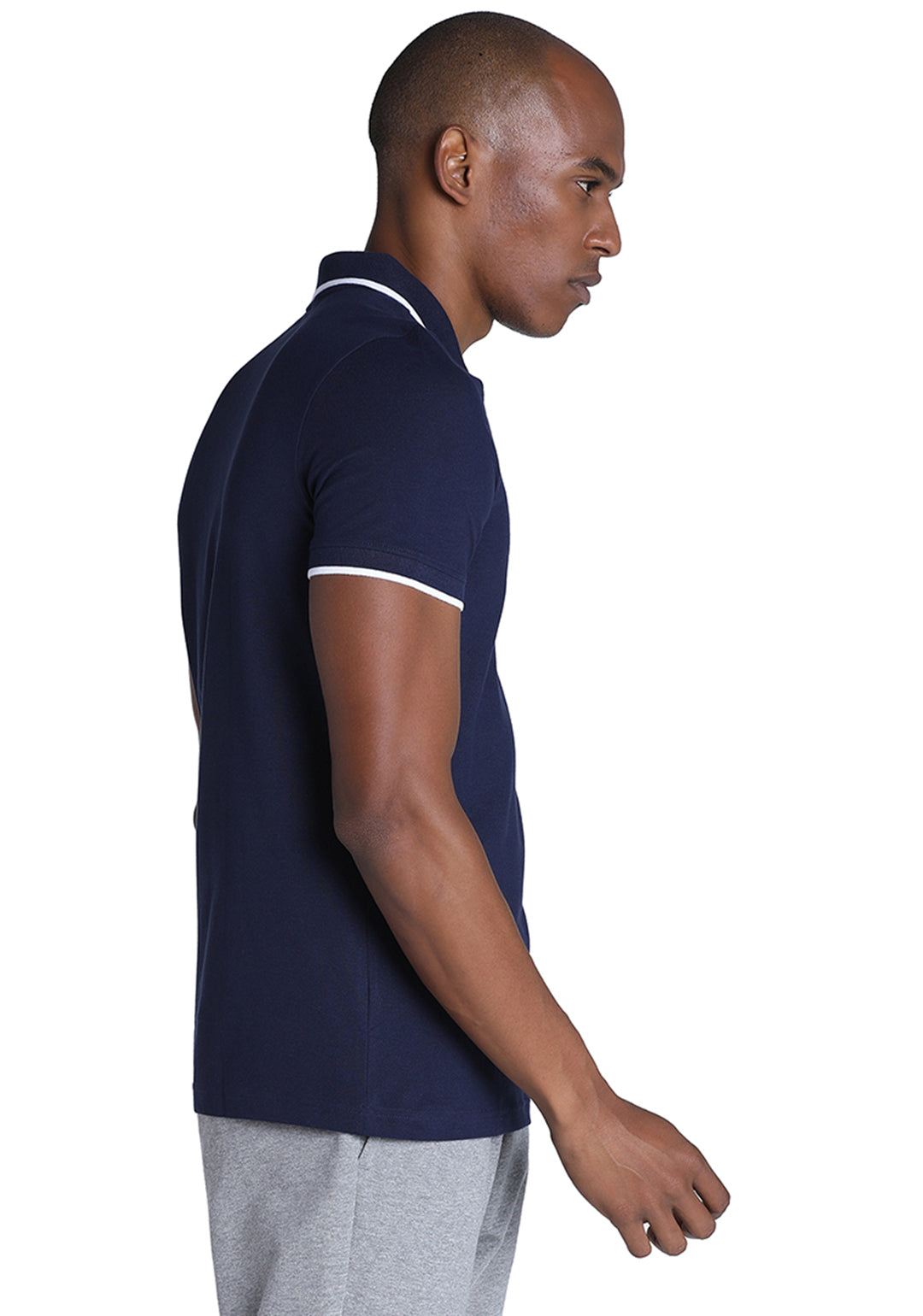 Puma Men Black and White Collar Tipping Polo (4)