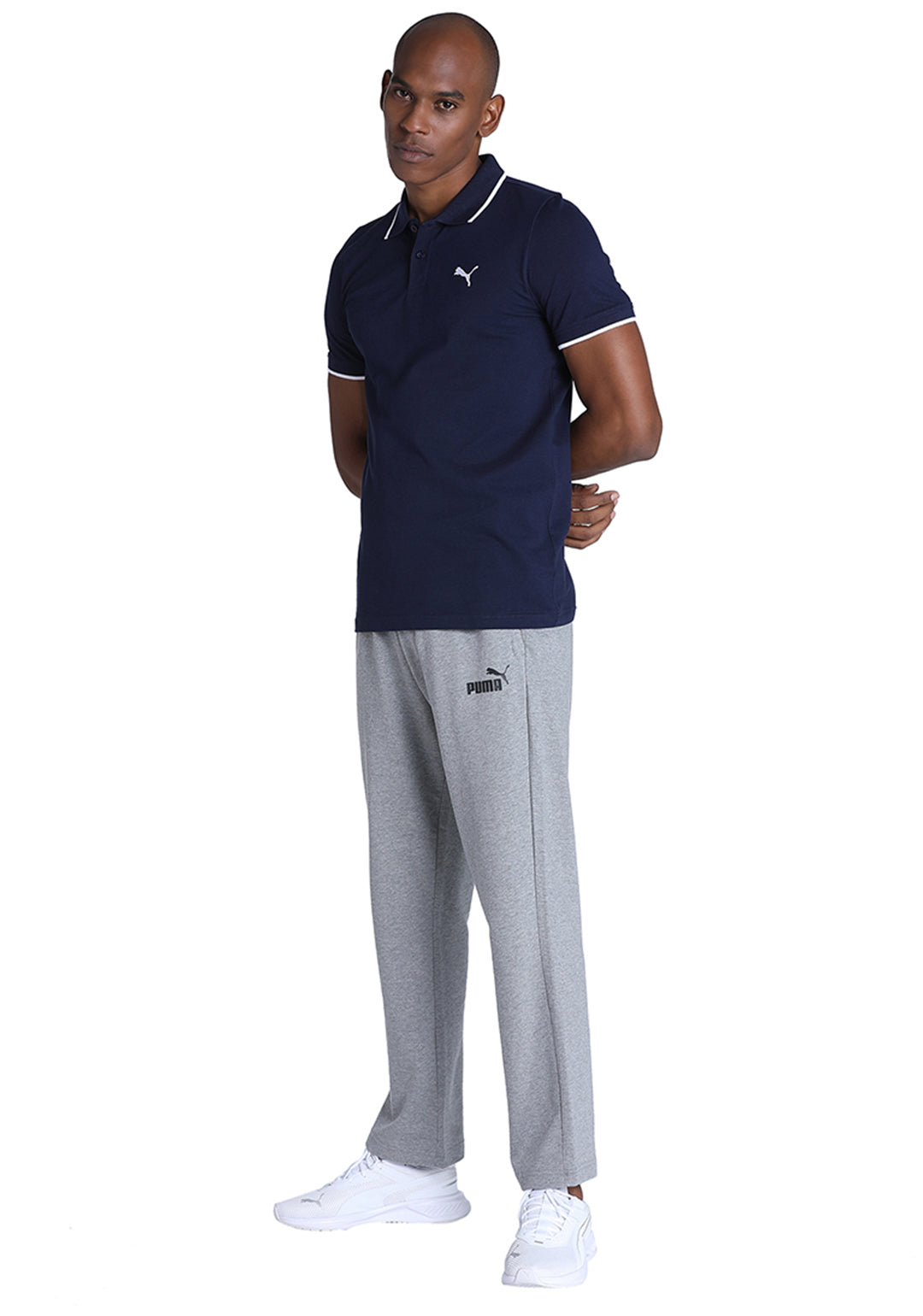 Puma Men Black and White Collar Tipping Polo (5)