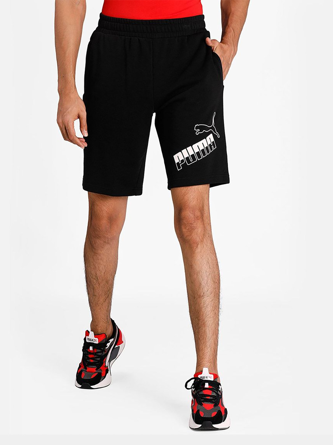 Puma Men Black Big Logo Shorts (1)