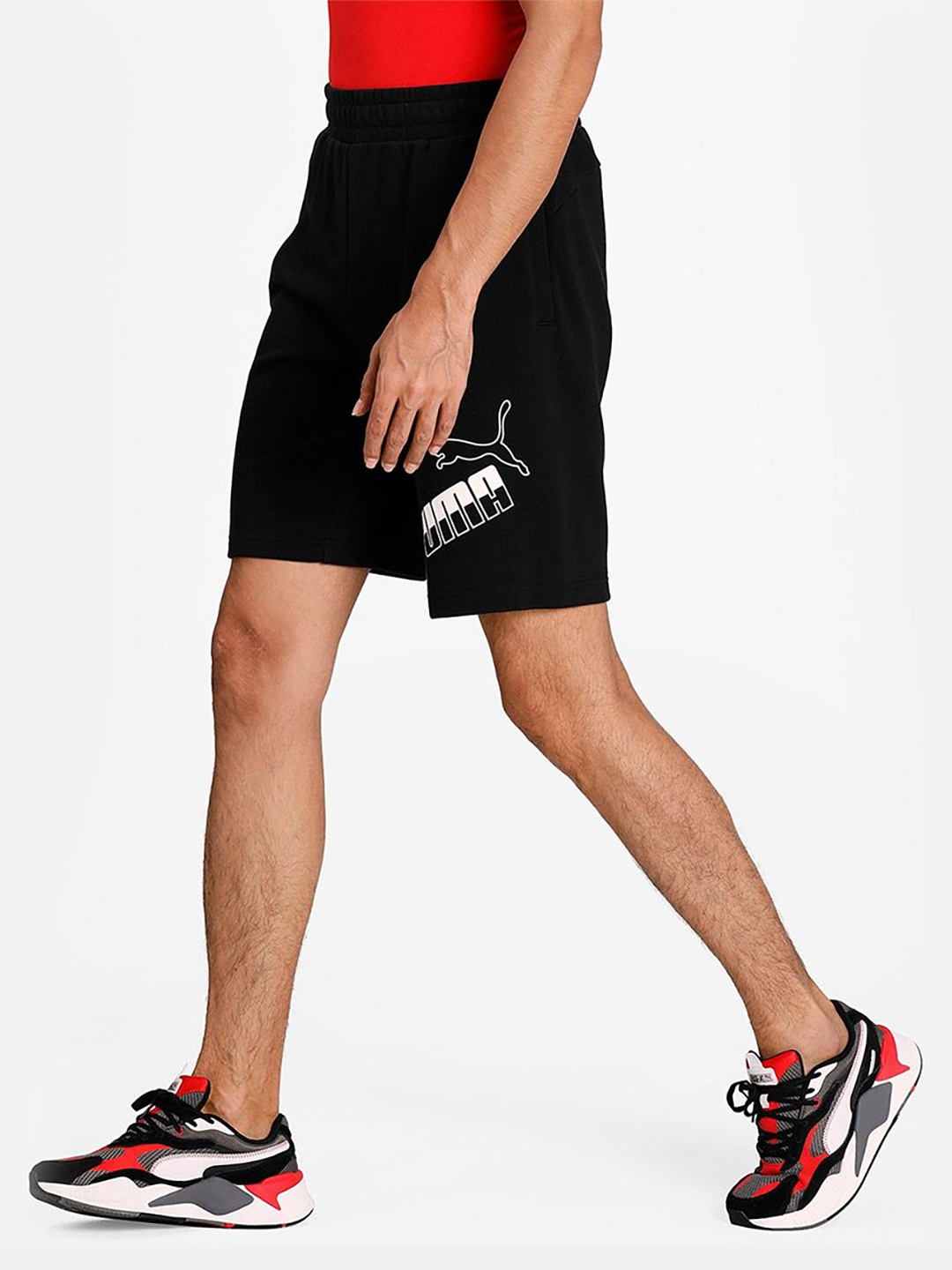 Puma Men Black Big Logo Shorts (2)