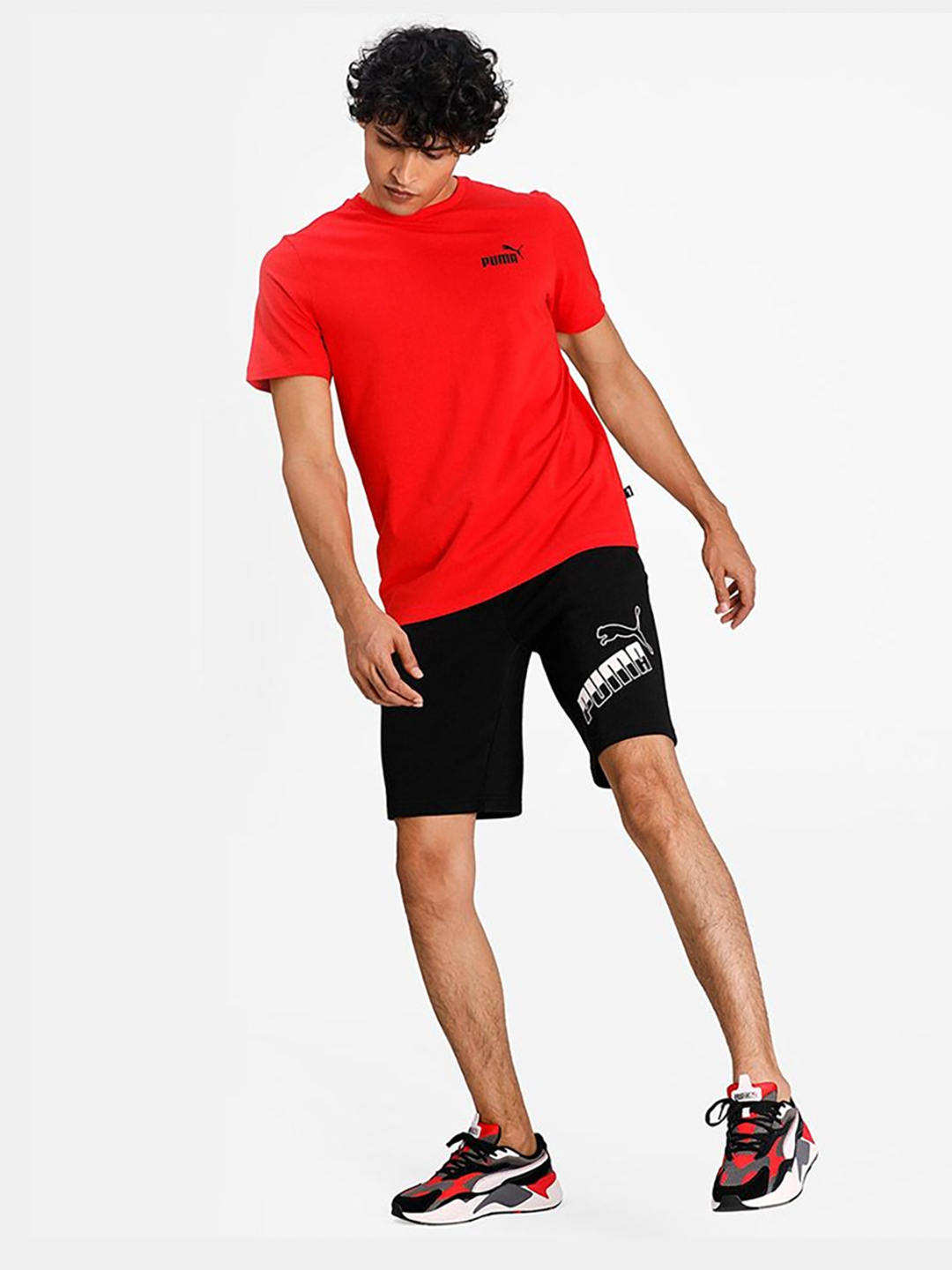 Puma Men Black Big Logo Shorts (4)