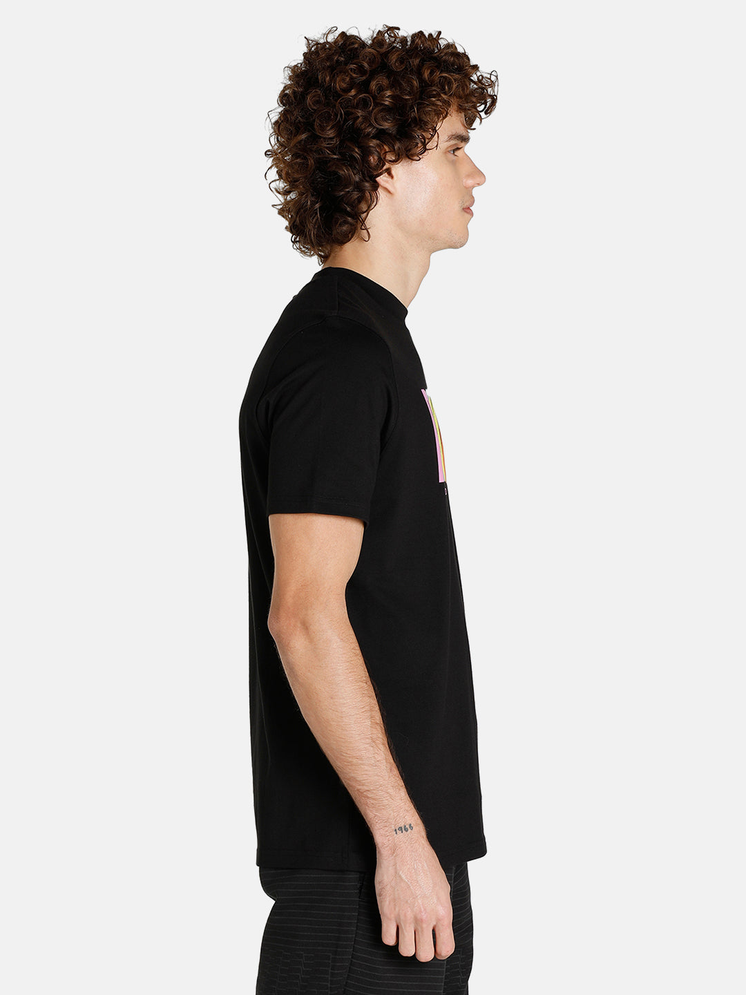 Puma Men Black Brand Logo Graphic Printed Round Neck T-Shirt (4)