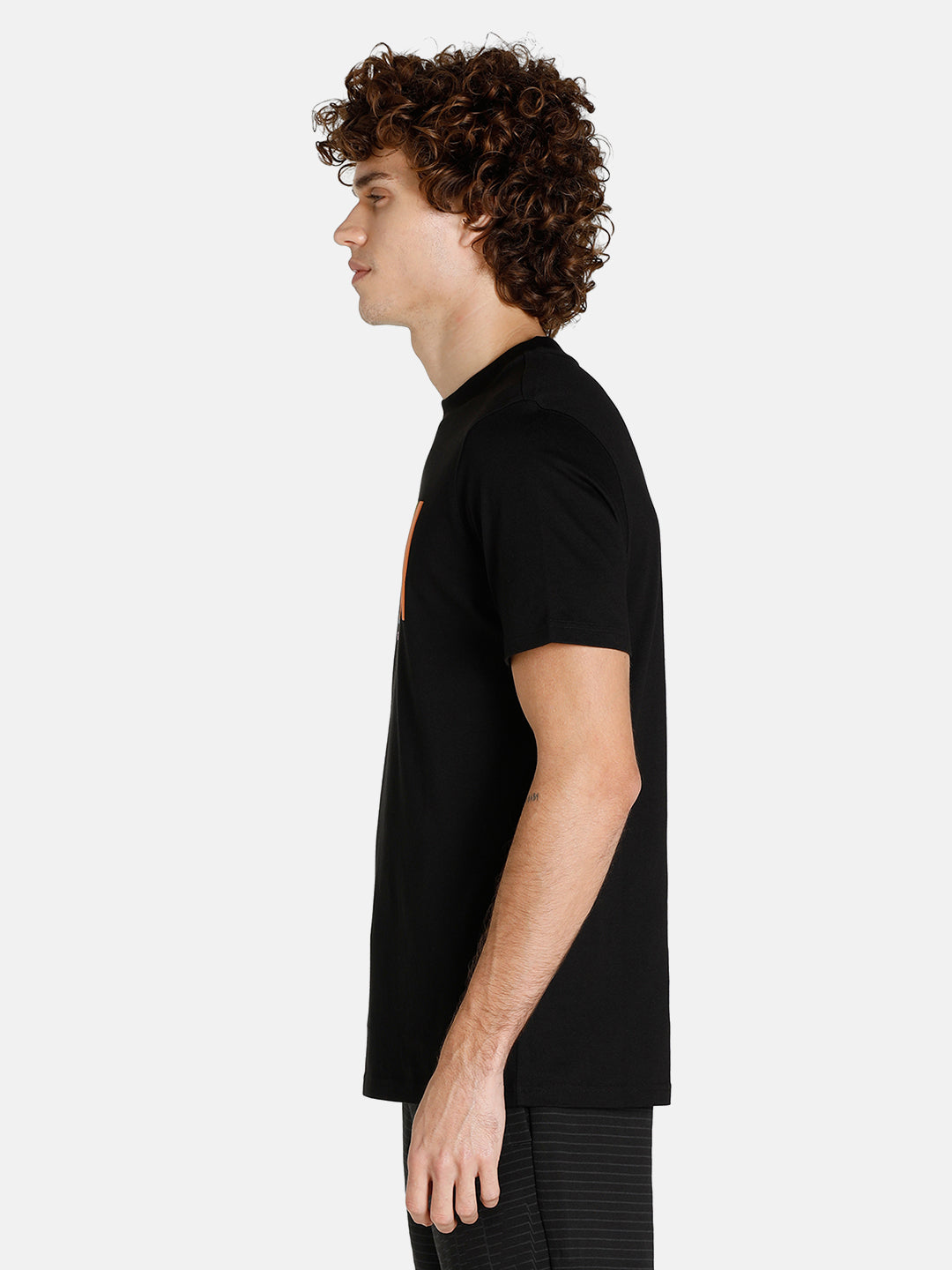 Puma Men Black Brand Logo Graphic Printed Round Neck T-Shirt (2)