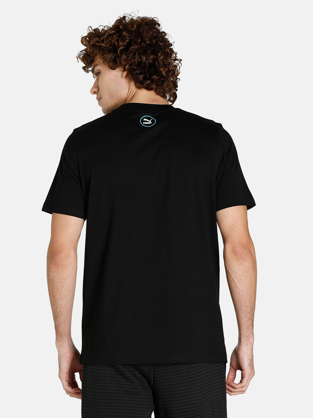 Puma Men Black Brand Logo Graphic Printed Round Neck T-Shirt (3)