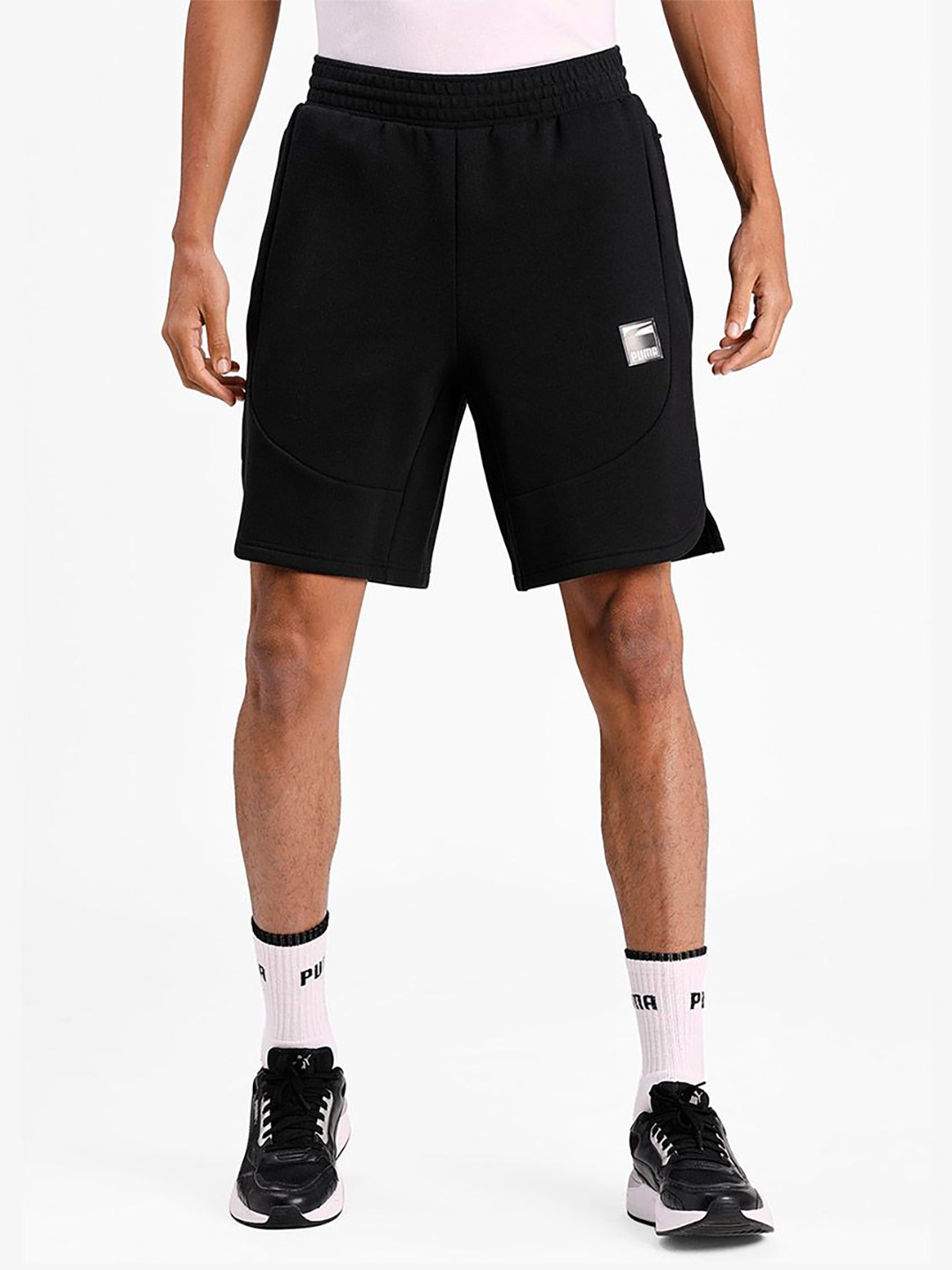 Men Black Dime Shorts