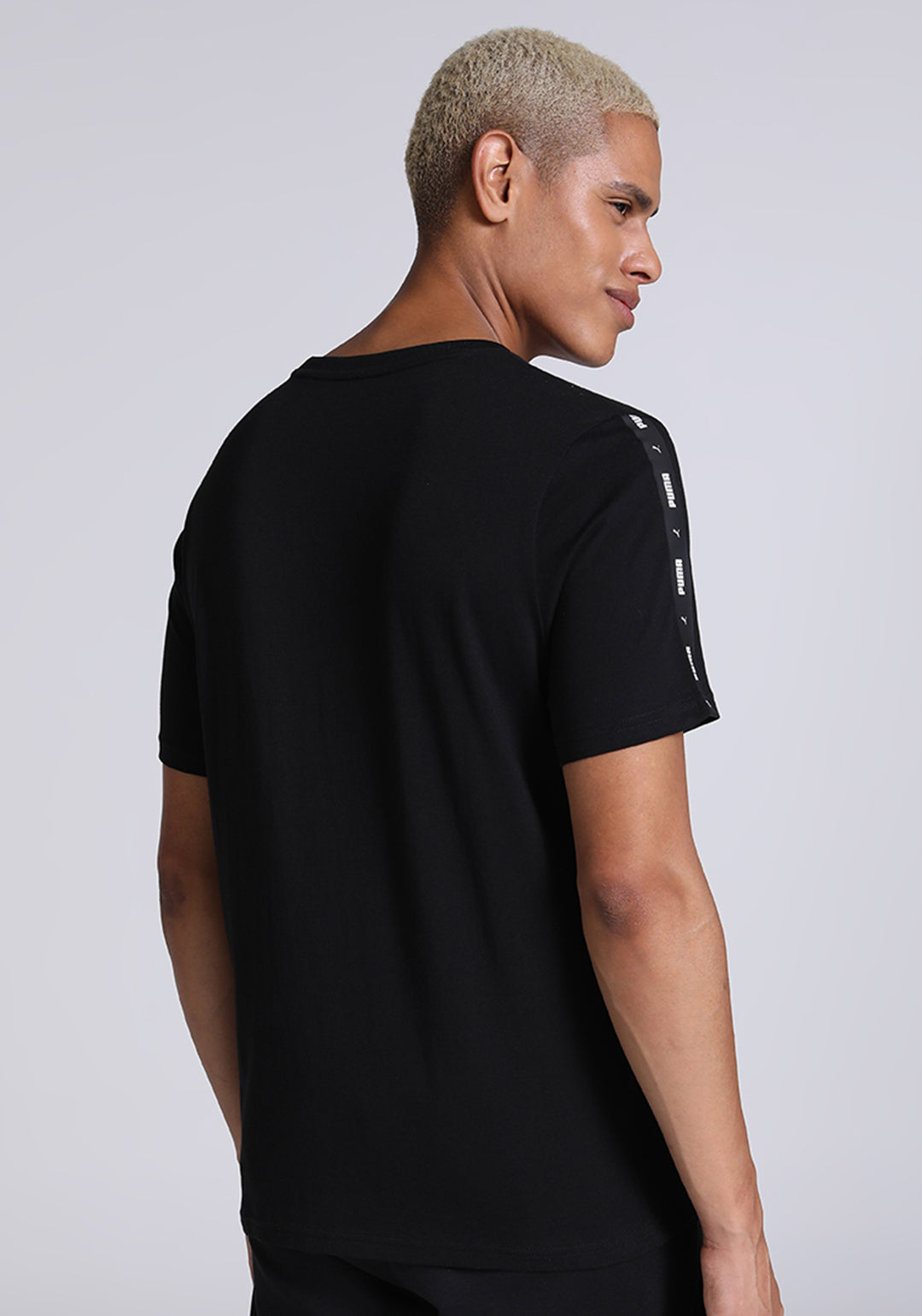 Puma Men Black ESS+ Tape T-Shirt (2)