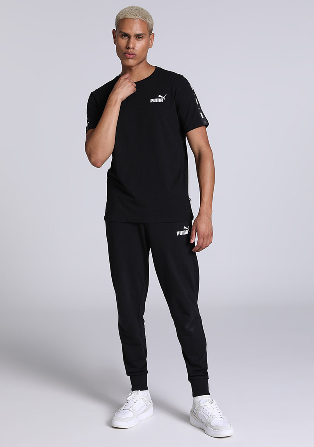 Puma Men Black ESS+ Tape T-Shirt (4)
