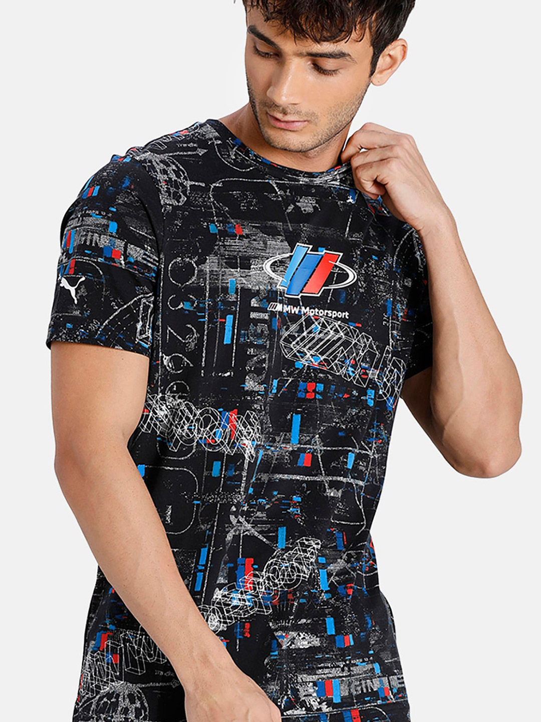 Puma Men Black Printed BMW MMS Street Aop T-Shirts (1)