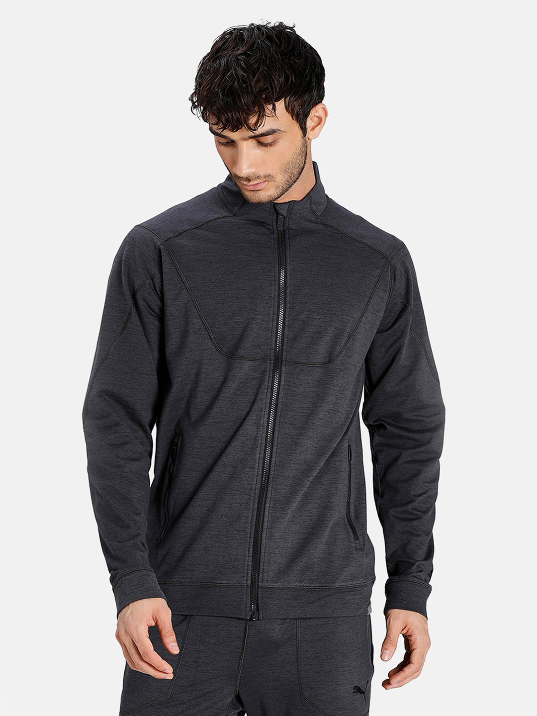 Puma Men Black Printed Train Cloudspun Full Zip Jackets (1)