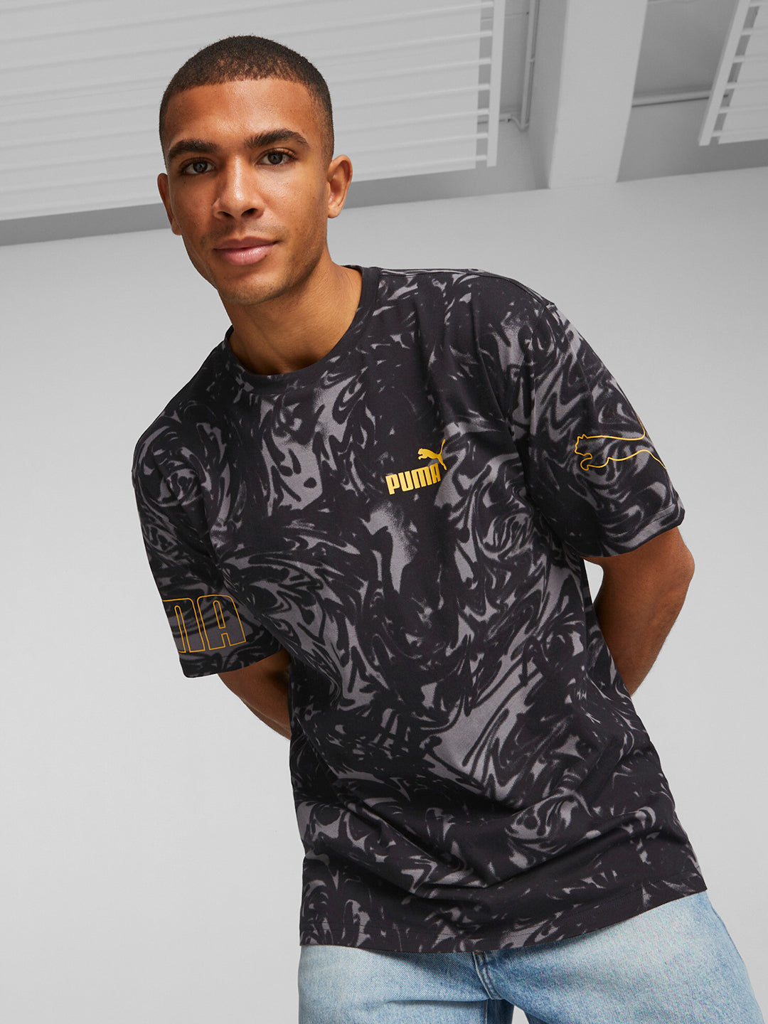 Puma Men Black PUMA POWER Summer AOP T-Shirt (1)